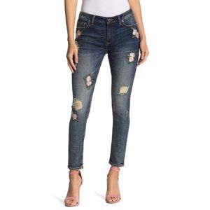 NWT MISS ME Floral Embroidered Skinny Jeans